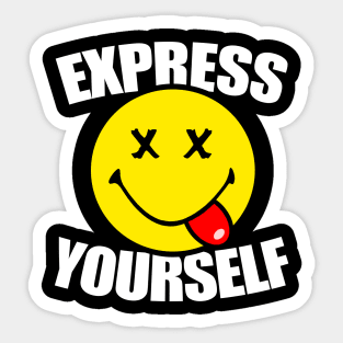 EXPRESS YOURSELF - acid house 90s collector Sticker